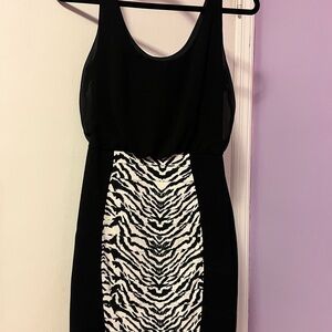 Express Black and White Zebra Mini Dress
